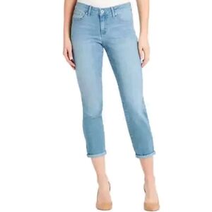 Jessica Simpson 10/30 Medium Blue Jeans Rolled Crop Skinny Denim Soft Stretch